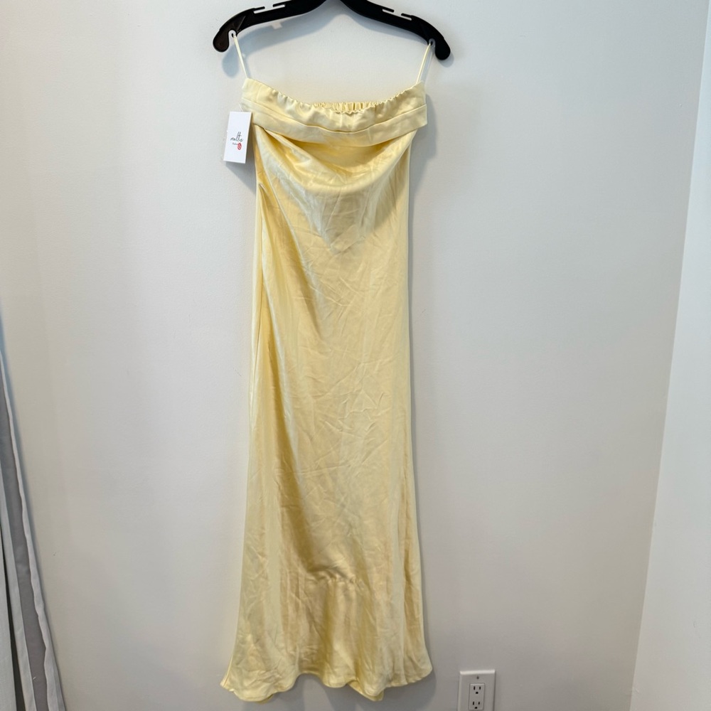 Yellow Strapless Dress Size X-Small New With Tags #Lux-G